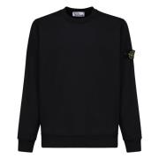 Stone Island Svart Crew Neck Logo Sweatshirt Black, Herr