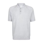 Eleventy Linne Mouliné Raglan Polo Skjorta Gray, Herr