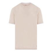 Eleventy Beige Bomull T-shirt med Lagerdetaljer Beige, Herr