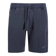 Woolrich Blå Bomull Bermuda Shorts med Elastisk Midja Blue, Herr