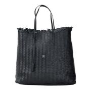 Richmond Svart vävd Shopper-väska Black, Dam