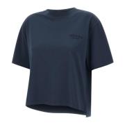 Woolrich Blå Bomull T-shirt med Logobroderi Blue, Dam