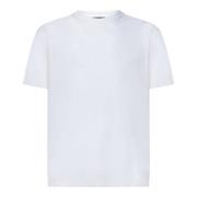 Herno Vit Bomull T-shirt med Ribbade Kanter White, Herr