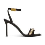 Balmain High Heel Sandals Black, Dam