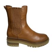 Bruno Premi Läder ankelboots gummisula dragkedja Brown, Dam