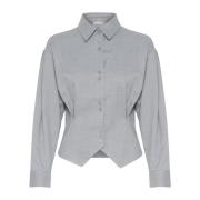 Gestuz Melange Skjortblus Gråblå Modern Stil Gray, Dam