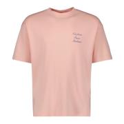 Drole de Monsieur Kursiv Slogan T-shirt Vår-Sommar 2025 Pink, Herr