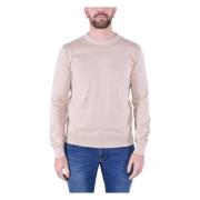 Woolrich Bomull Crewneck Jersey Tröja Beige, Herr