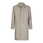 Eleventy Mocka Trenchcoat med Hornknappar Beige, Herr