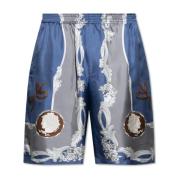 Versace Silkeshorts med Medusa Cameo-tryck Blue, Herr