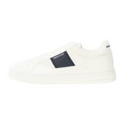 Armani Exchange Vita Lädersneakers Låg Profil White, Herr