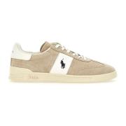 Polo Ralph Lauren Grå Vit Mocka Läder Sneakers Beige, Herr