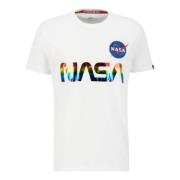 Alpha Industries Nasa Reflekterande Bomull T-shirt Män White, Herr