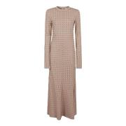 Max Mara Elegant Rhinestone Adorned Dress Beige, Dam