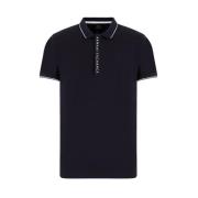 Armani Exchange Blå Polo Skjorta Modern Dragkedja Detalj Blue, Herr