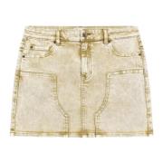 Guess Ekologisk Bomull Denim Kjol Beige, Dam