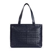 Bottega Veneta Blå Läder Shopper Väska Blue, Herr