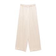 Antonelli Firenze Beige Byxor med Elastisk Midja och Fickor Beige, Dam