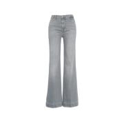 7 For All Mankind Grå Flare Jeans Modern Dojo Gray, Dam