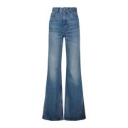 Ami Paris Blå Flare Denim Jeans Blue, Dam