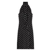 Nina Ricci Silke Polka-dot Halterneck Klänning Black, Dam