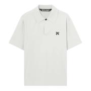 Palm Angels Bomull Polo Skjorta Monogram Stil White, Herr