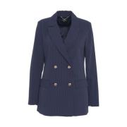 Guess Blå Blazer med Pinstripes Blue, Dam