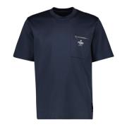 Fendi Blå Marin Rund Hals Kortärmad T-shirt Blue, Herr