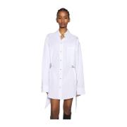 Mugler Vit Skjortklänning Oversize Klassisk Krage White, Dam