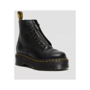 Dr. Martens Kraftiga Plattform Läderstövlar Black, Dam