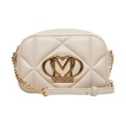 Love Moschino Quiltad Axelväska Vit White, Dam