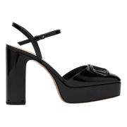 Valentino Garavani Hög Vlogo Signature Sandal Black, Dam