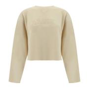 Maison Margiela Gul Sweatshirt med Broderad Logotyp Beige, Dam