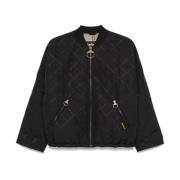 Barbour Svart bomberjacka med dragkedjefickor Black, Dam