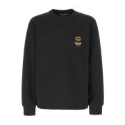 Dolce & Gabbana Svart Bi Broderad Crew Neck Tröja Black, Herr