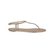 René Caovilla Kristalldekorerad Naken Sandal Ss24 Beige, Dam