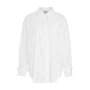 Elisabetta Franchi Vit Blus med Logobroderi White, Dam