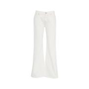 7 For All Mankind Vita Flare Jeans med Toppsömmar White, Dam