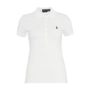 Polo Ralph Lauren Vit Polotröja med Broderad Logotyp White, Dam