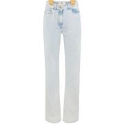 Elisabetta Franchi Denim Straight Leg Byxor Oversized Fit Blue, Dam