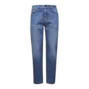 Ermenegildo Zegna Slim Fit Blå Bomulls Jeans Blue, Herr