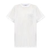 Max Mara Vit T-shirt med präglat logotyp White, Dam