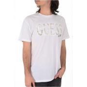 Guess Bomull Logo TShirt - Vita Basics White, Herr