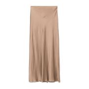 Antonelli Firenze Beige A-linje Kjol med Elastisk Midja Beige, Dam