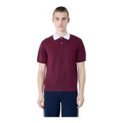 WALES BONNER Polo Shirt med Logo Patch Red, Herr