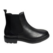 Marco Ferretti Svarta läder slip-on ankelboots Black, Herr