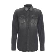 Dsquared2 Svart Western Denim Skjorta Black, Herr