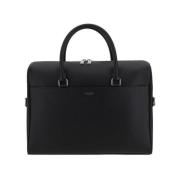 Saint Laurent Stilig läderportfölj med justerbar rem Black, Herr