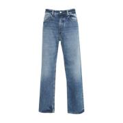 Icon Denim Blå Distressed Wide Leg Jeans Blue, Herr