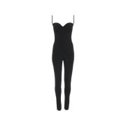 Norma Kamali Elegant Svart Catsuit Sweetheart Halsringning Black, Dam